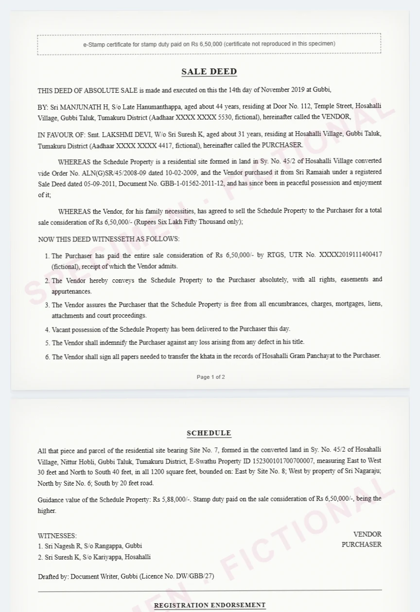 lsr-before. Annotated: Date of the conveyance; Vendor: the previous link in the chain; Recital pointing to the 2011 deed.
